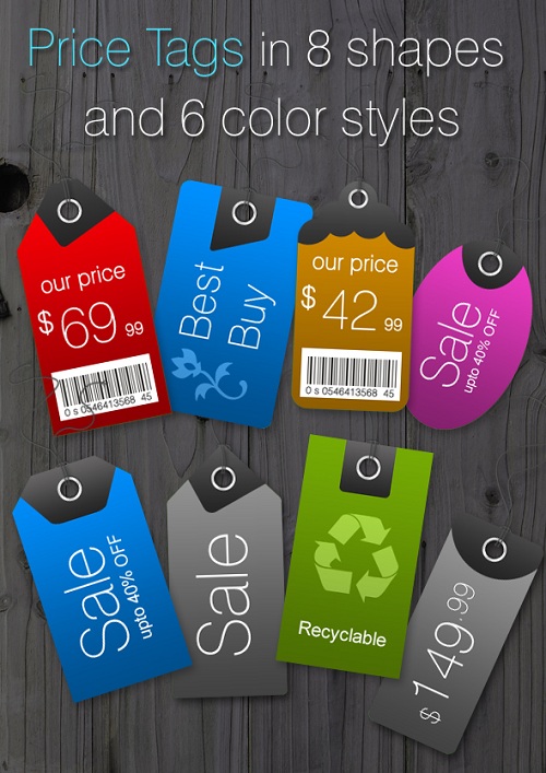 In thẻ bài, hangtag, sticker đẹp Bộ sưu tập thẻ treo đầy màu sắc
